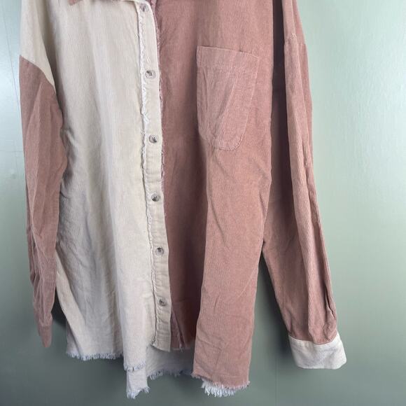 FATE colorblock button down shacket - Picture 3 of 6